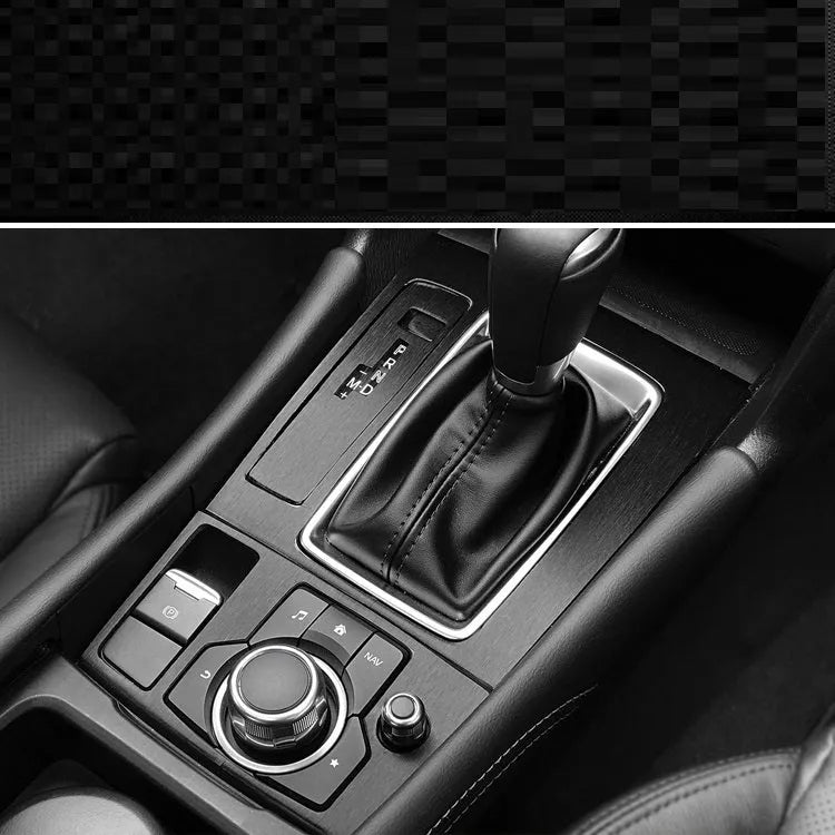 Car interior decorative adhesive film sticker kit for centre console and dashboard modification.