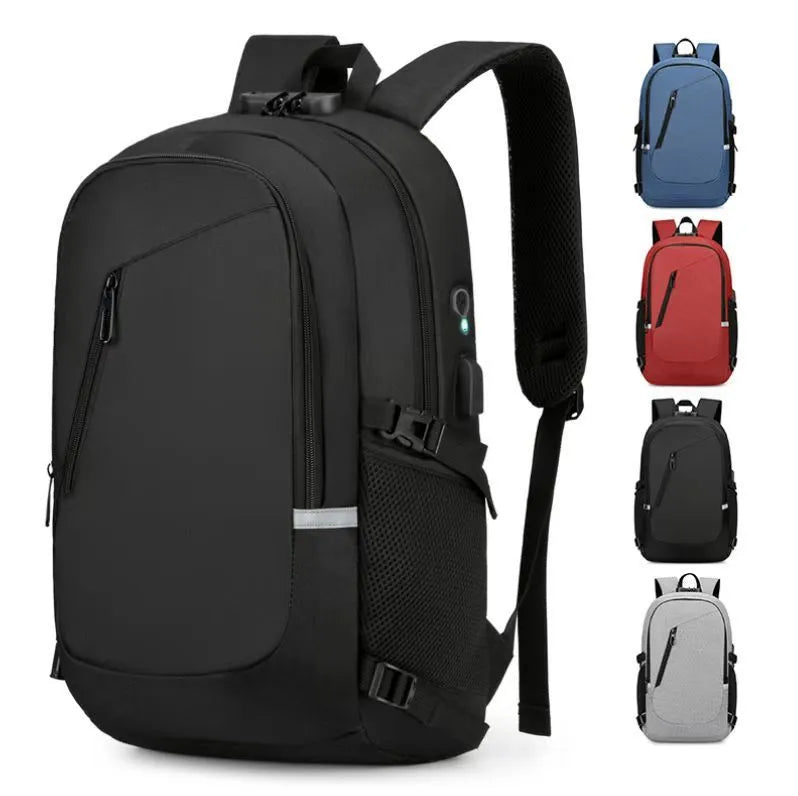 Blue Oxford cloth leisure travel backpack with 20-35L capacity
