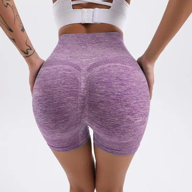 Women's high-waist fitness shorts in quick-dry nylon fabric for exercise