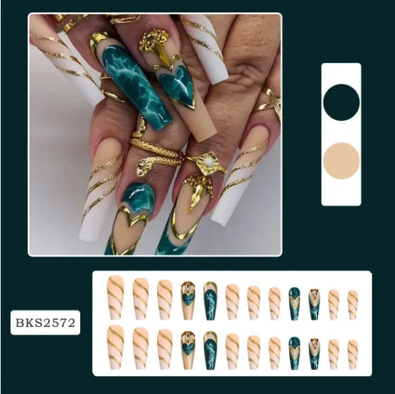 Ballet wave line detachable nail stickers with jelly glue in decorative designs