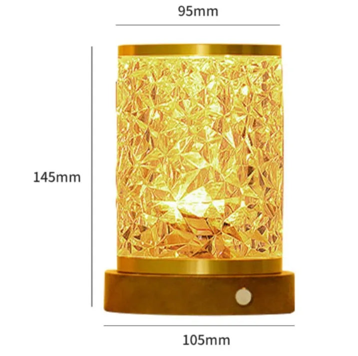 Rotating water ripple night light with acrylic dome on a solid wood base.