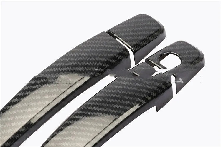 Carbon fibre pattern door handle cover for Opel Vauxhall Astra vehicles