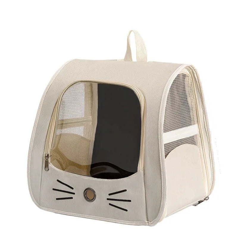 Multi-purpose folding pet bag in Oxford cloth with animal pattern, available in Beige colour