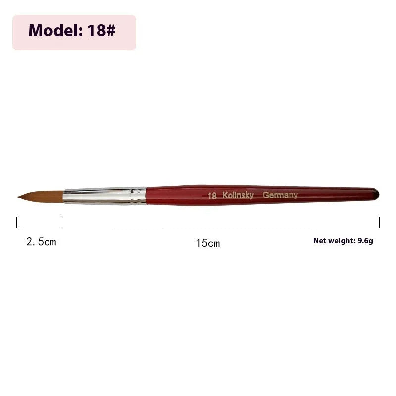 Nail art crystal pen with round tip on rosewood handle for dotting and detailing