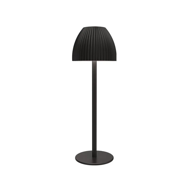 Ins pattern dimmable night lamp in thin round bottom black or white with USB charging