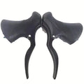 A pair of aluminium alloy road bicycle brake handles in black, showing the lever shape and clamp for handlebars