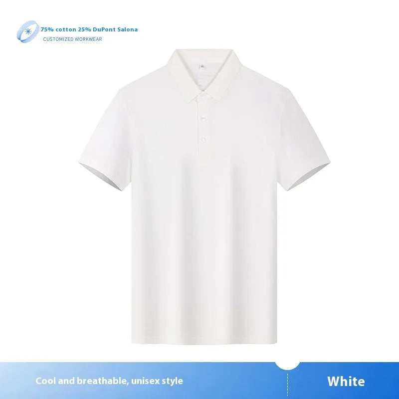 Customised cultural shirt in combed cotton with flocking detail, solid colour, short sleeves, regular fit, available in multiple colours