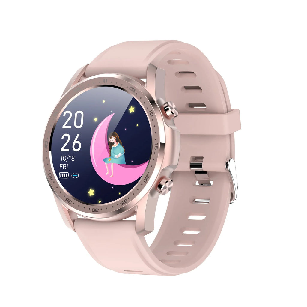 Youth2 Body Temperature Smart Bracelet in black with 1.3 inch screen on wrist.