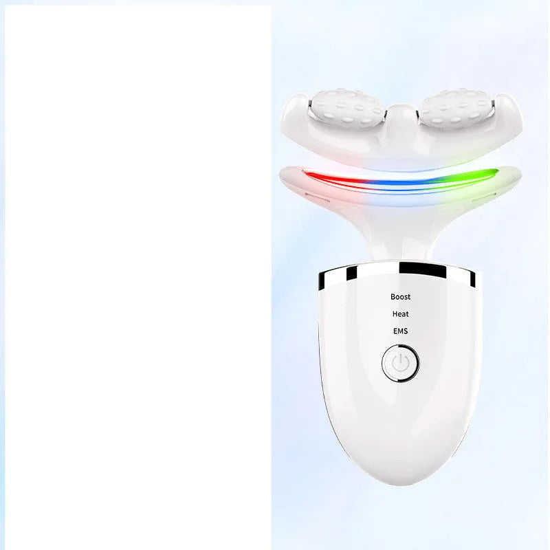 IPL removal wrinkle lift heating neck beauty device in pink white with USB cable