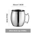 Stainless steel Moscow Mule cup with copper-plated finish in hammered and plain styles.