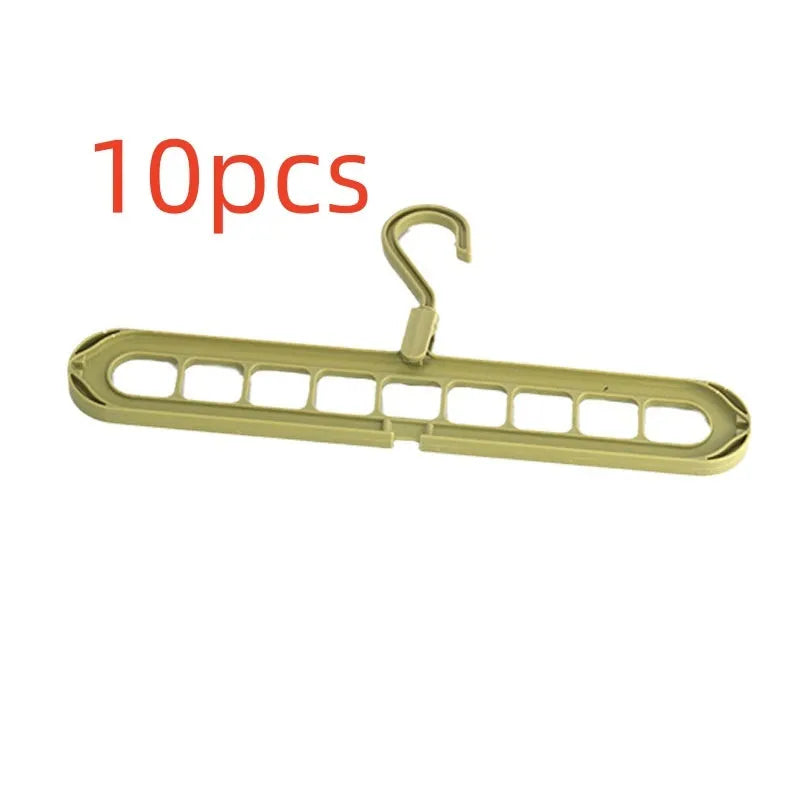 Plastic nine-hole folding pant hanger in multiple colours for dormitory wardrobe organisation