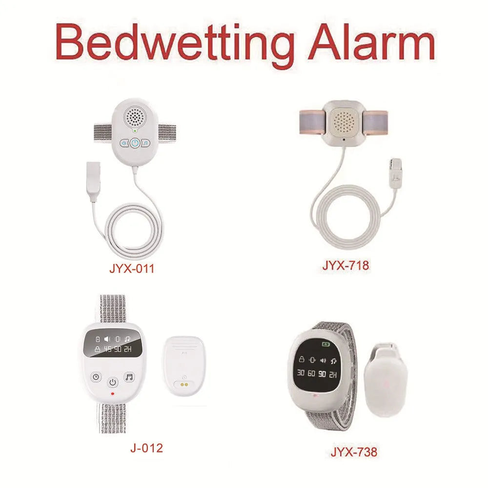 Wireless watch-style toilet trainer alarm with light, vibration, and music for children bed-wetting detection