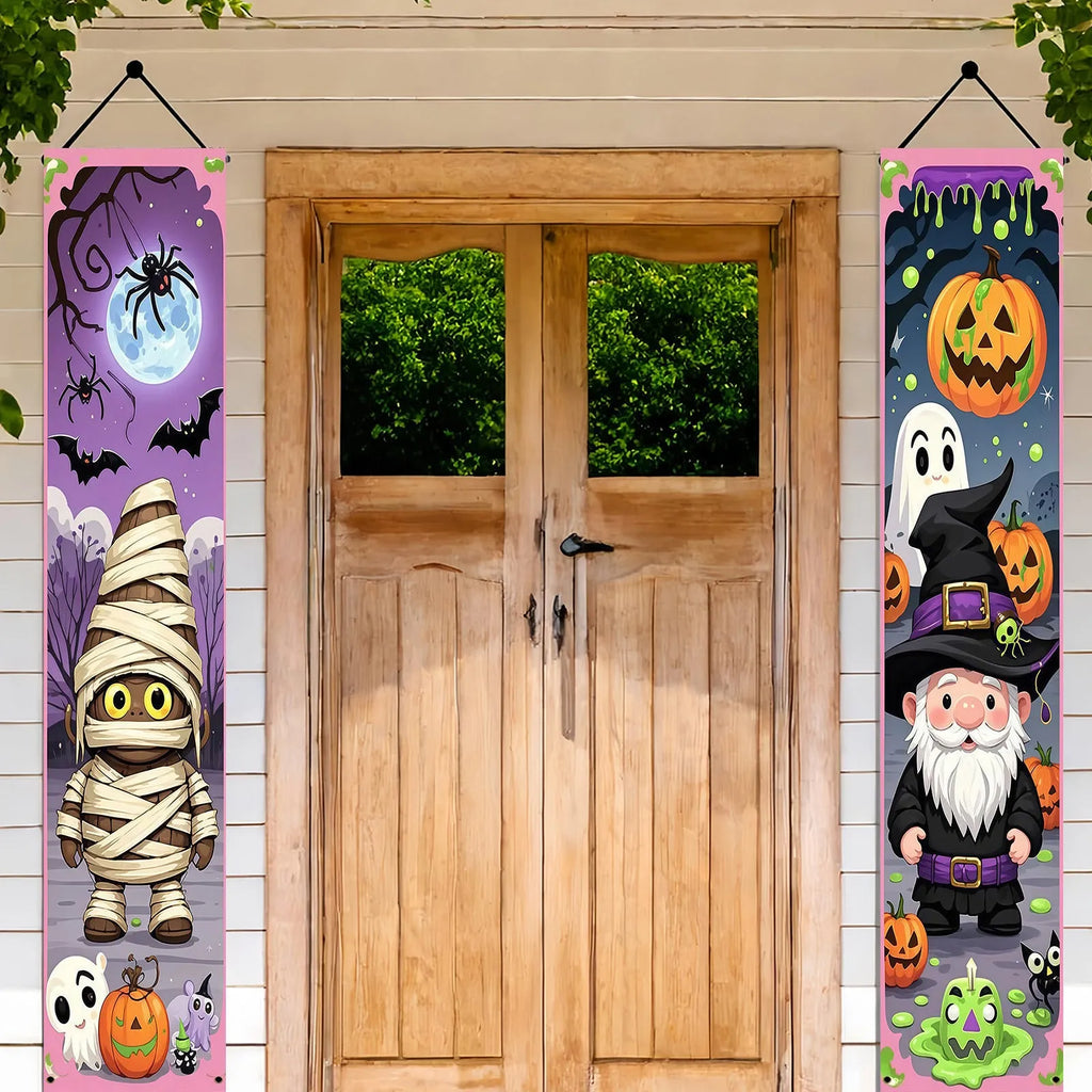 Polyester Halloween couplet banner decoration measuring 30x180cm with hanging flag design