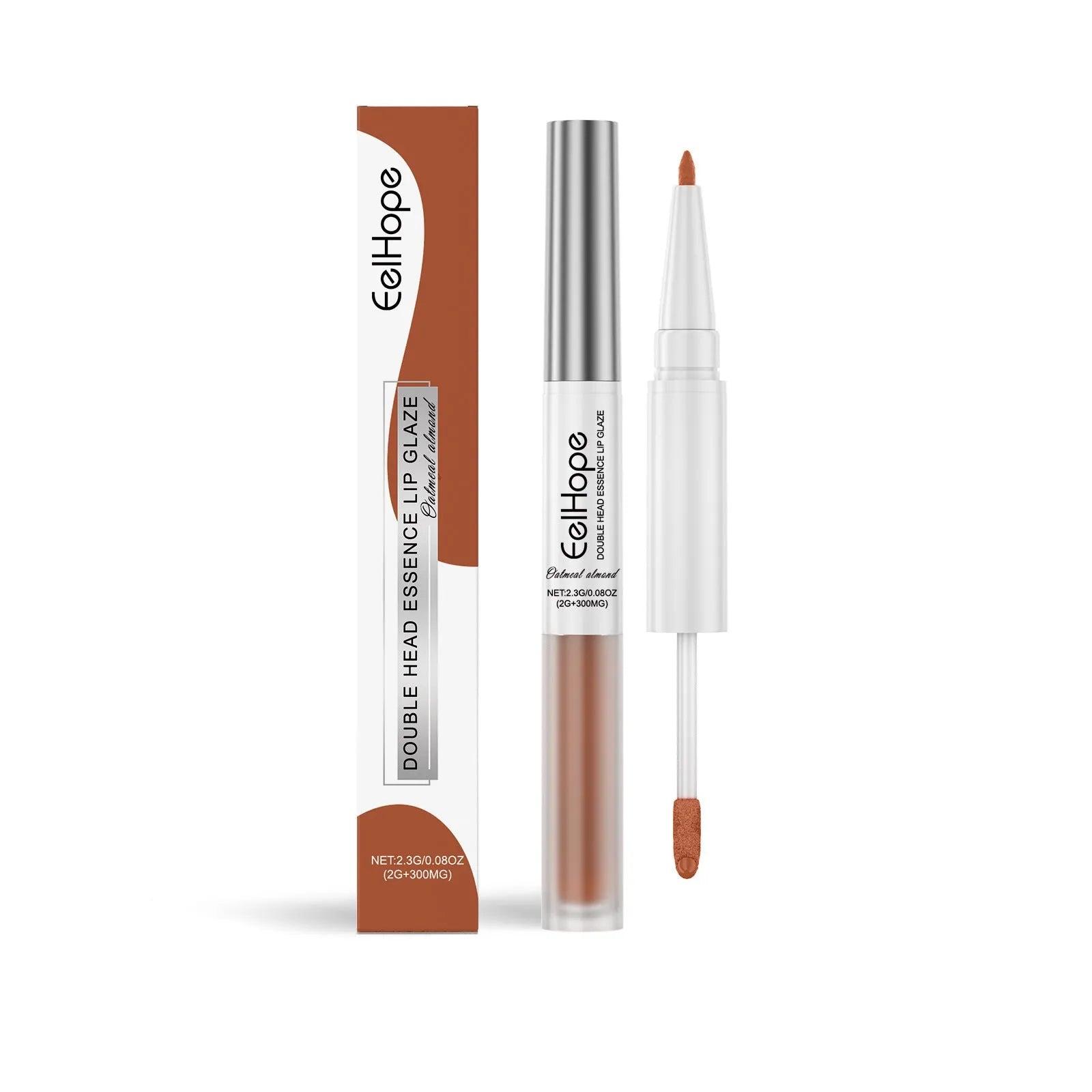 Dual-ended lip liner and matte lip lacquer pen in export packaging