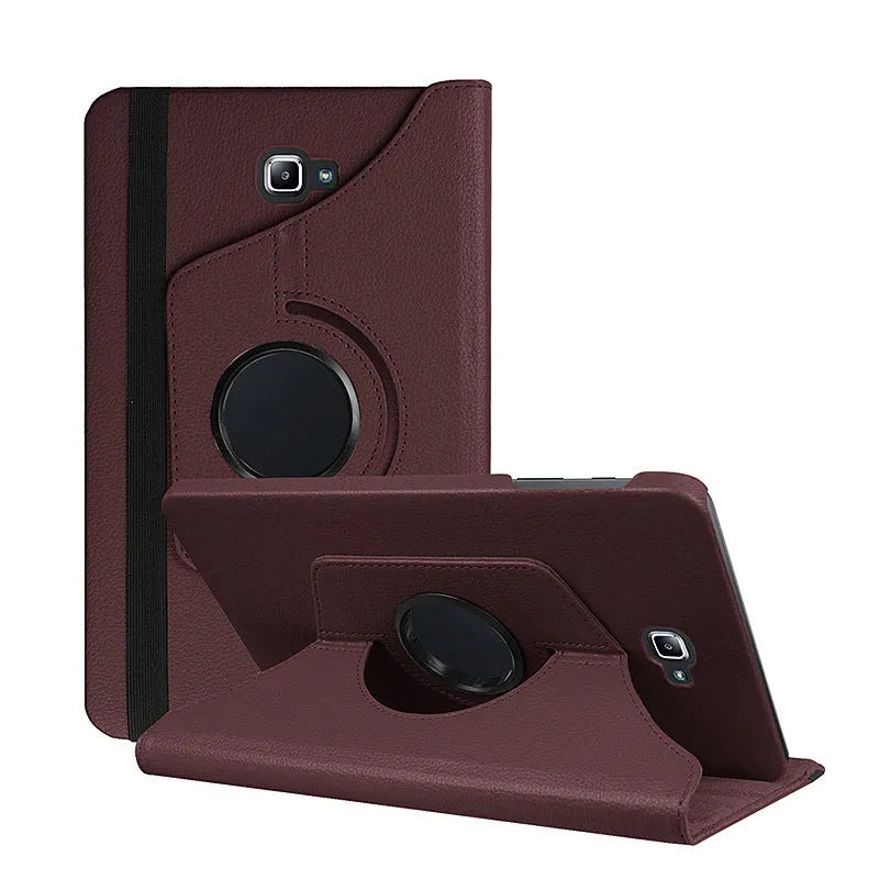 iPad 1 rotating leather protective case in clamshell design showing multiple colour options.