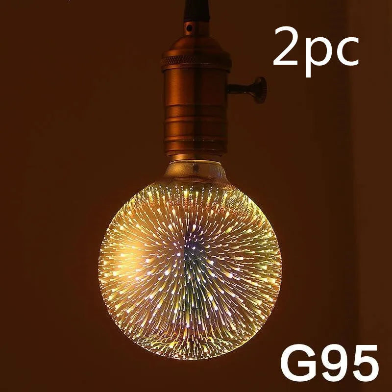 3D Firework LED decoration bulb with E27 base for holiday and novelty lighting