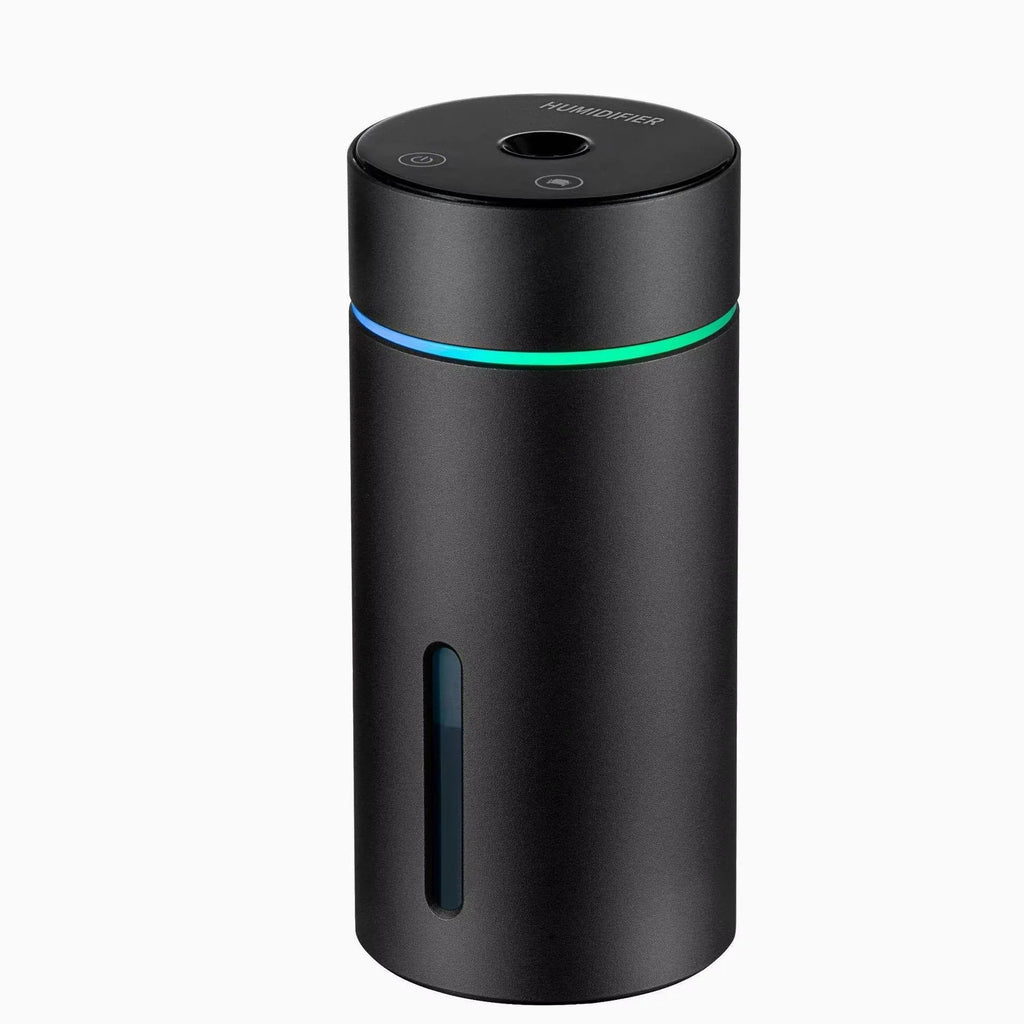 Aluminium car humidifier with essential oil diffuser function and colourful LED night light