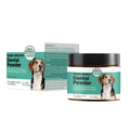 150g container of dog breath tooth cleaning powder with natural dental formula