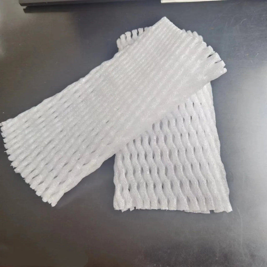 White foam fruit protective net cover showing shockproof design for produce protection
