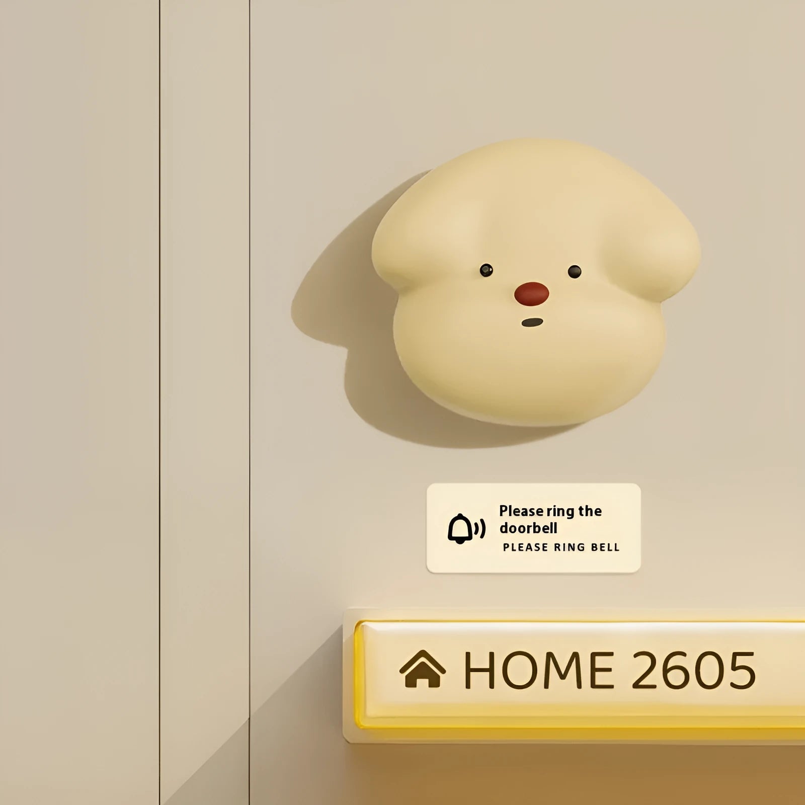 Milky yellow and white wireless self-generating beeper doorbell body for household plug-in use