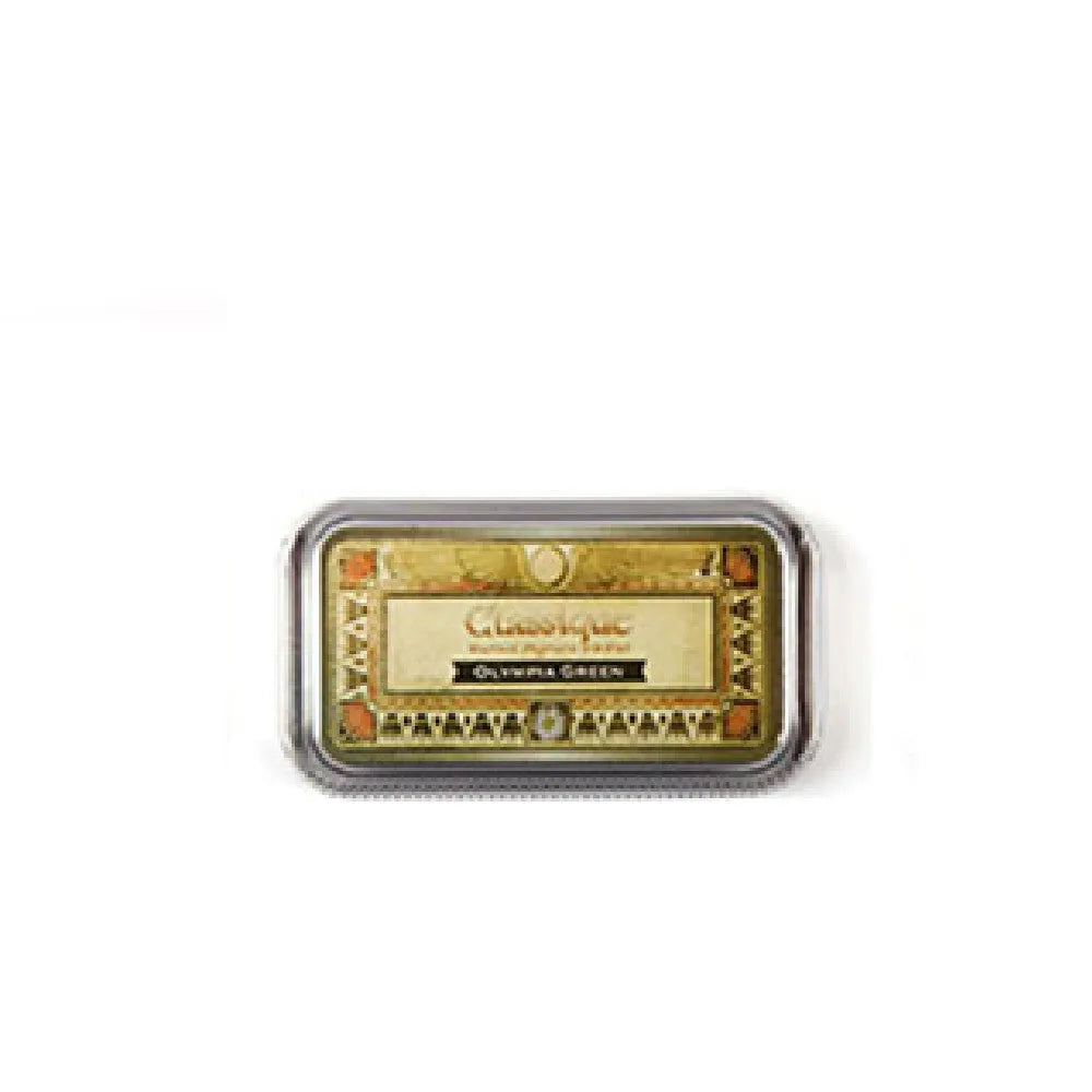 Rectangular oily ink pad for rubber stamps in five colours on a craft surface