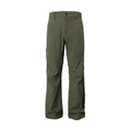 Men's Army Green casual trousers with 3D three-dimensional cutting and a deconstructing design detail on the leg.