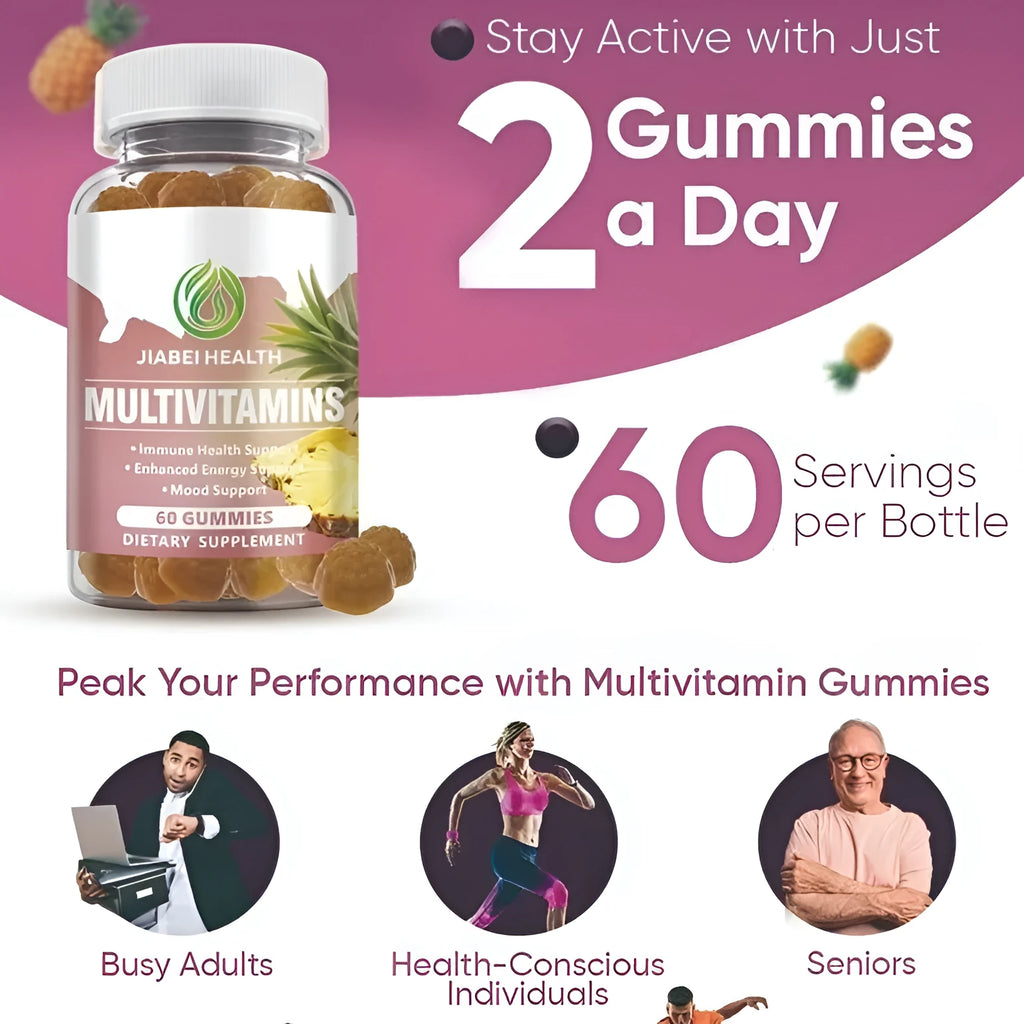 Multivitamin soft candy 60 tablets pineapple flavour in a bottle