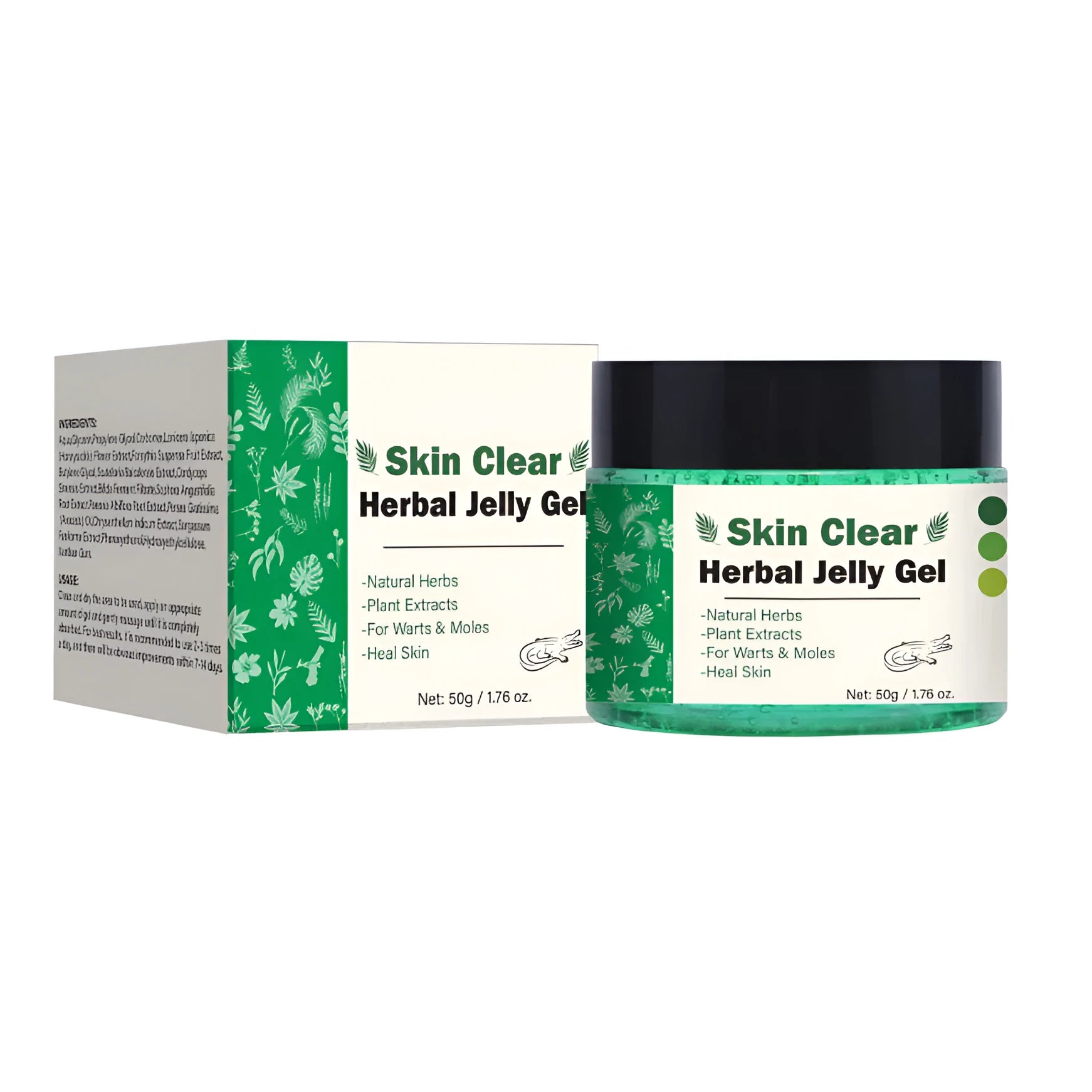 50g jar of clear transparent herbal cooling gel for muscle pain relief