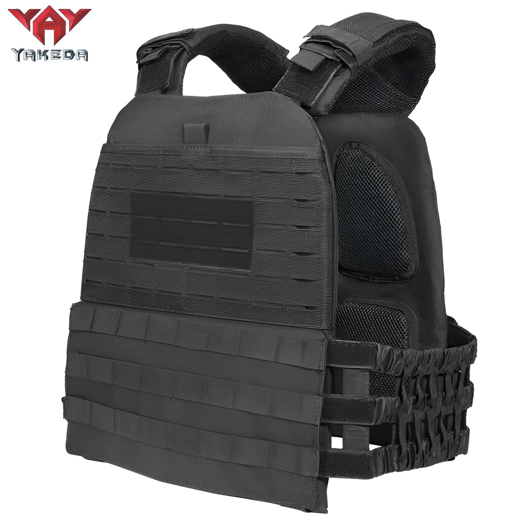 Tactical training outdoor combat vest in military green with adjustable waist straps and 600D polyester construction
