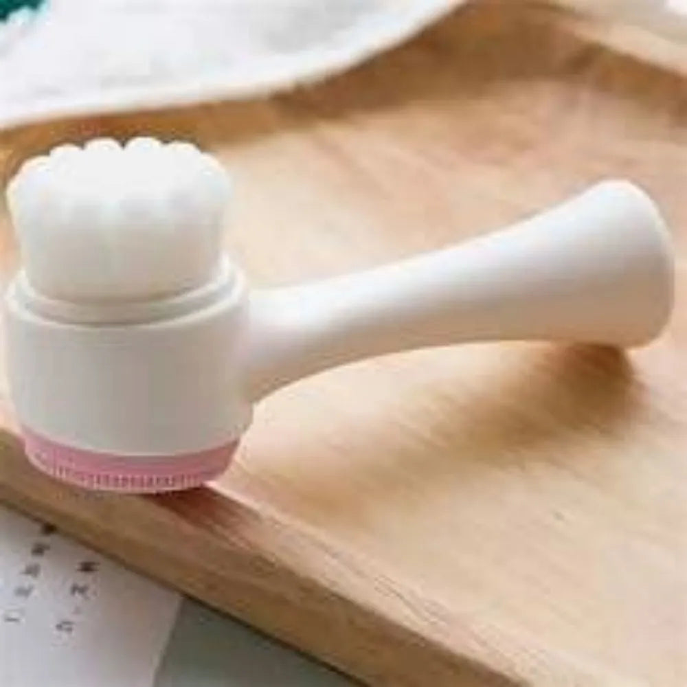 Blue nylon pet paw brush for gentle grooming of dogs and cats