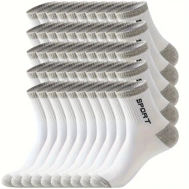 Sports mid-calf basketball deodorant men's socks in tube style with simple design and breathable fabric.