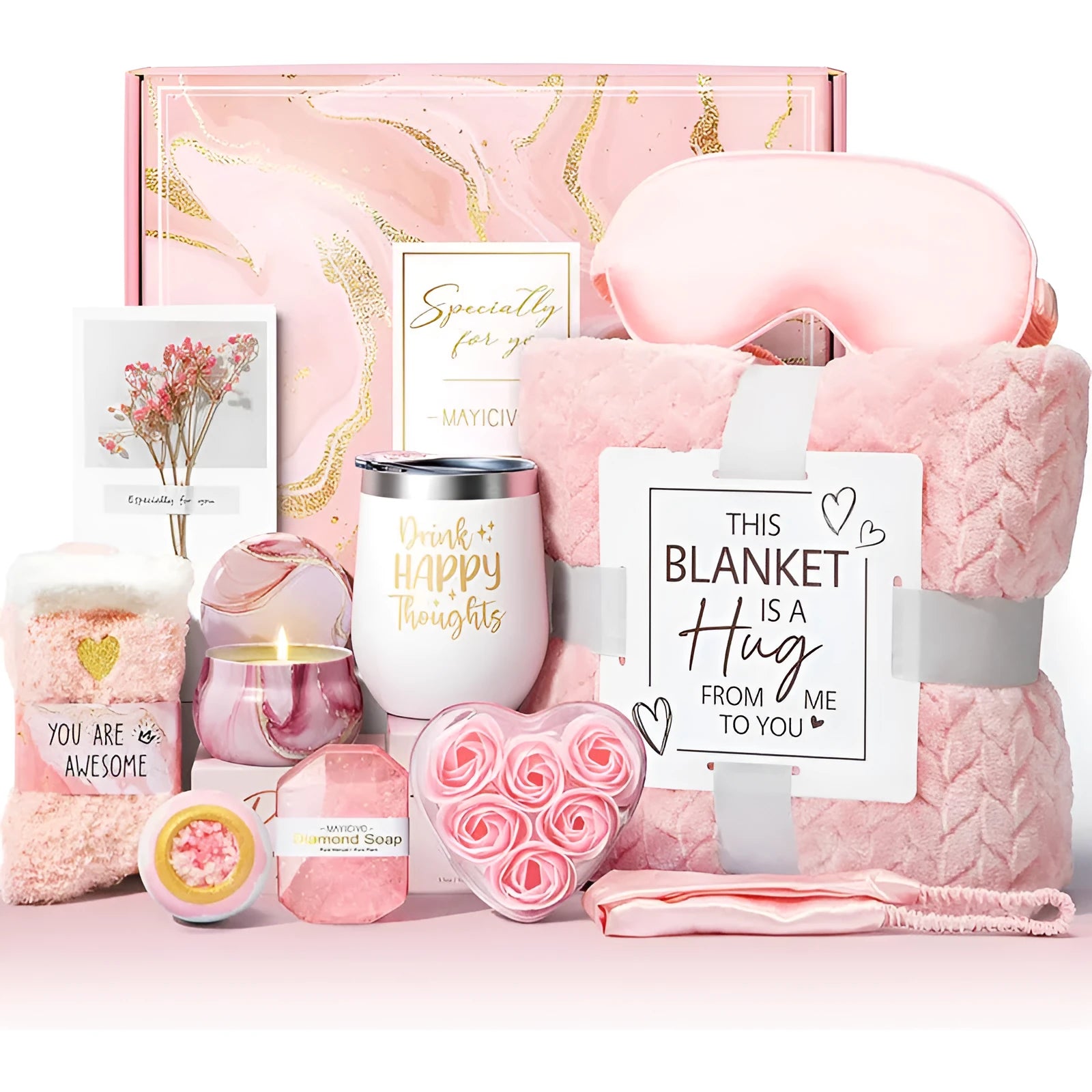 Aromatherapy candle soap bath gift set in modern plastic storage container