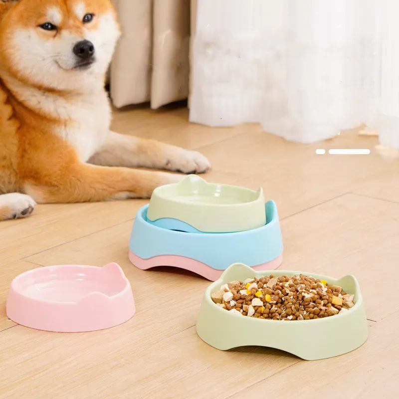 Blue ceramic dog slow feeder bowl with maze pattern for large breed dogs.