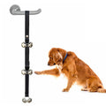 Adjustable dog training doorbell with 7 silver metal bells on nylon leash