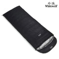 Black adult down sleeping bag with envelope structure for outdoor camping