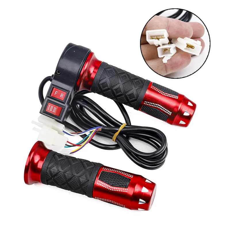 Three-speed rotating electric handle with speaker for three-wheel refuelling vehicle in gold red silver or black