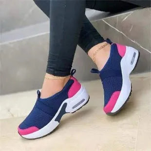 Women's lightweight mesh sneakers in multiple colours with round toe and non-slip rubber soles
