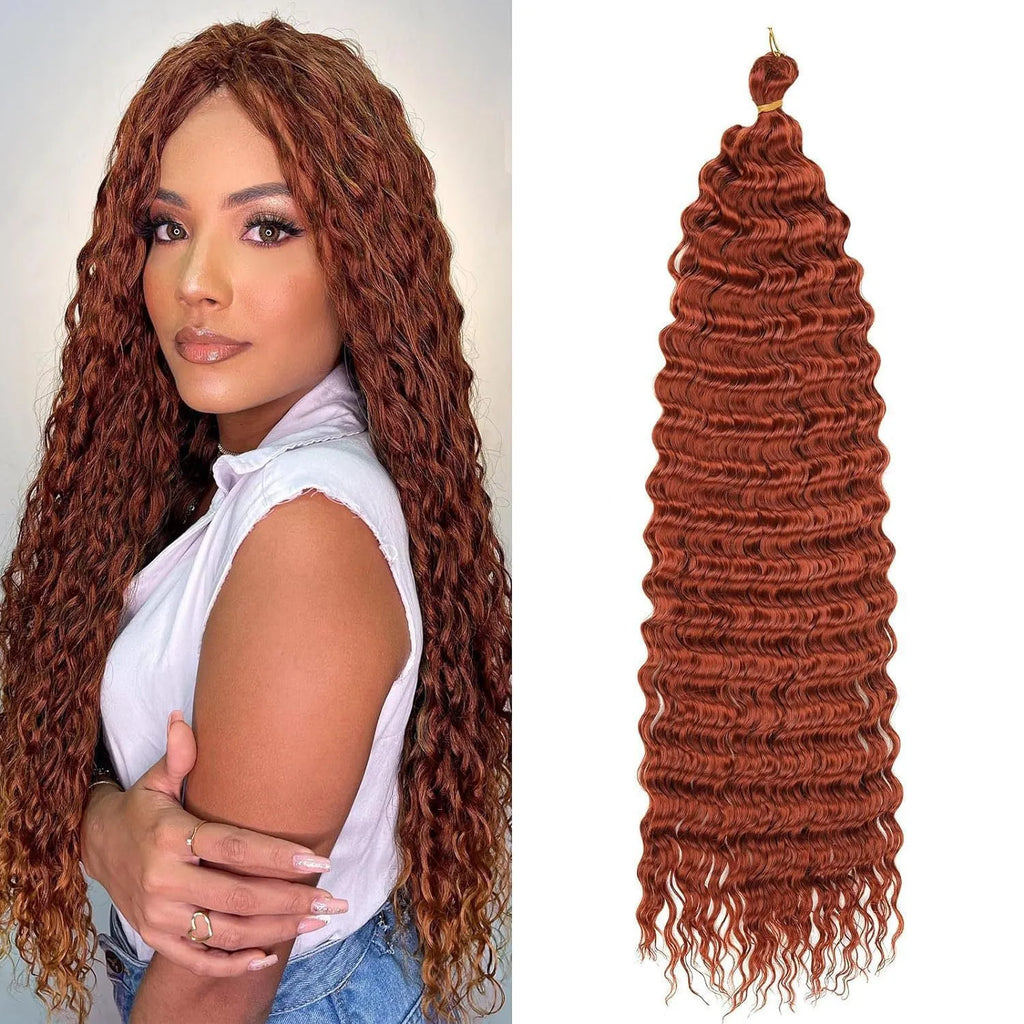 African chemical fibre crochet long curly wig with side bangs, handmade, available in multiple colours and sizes