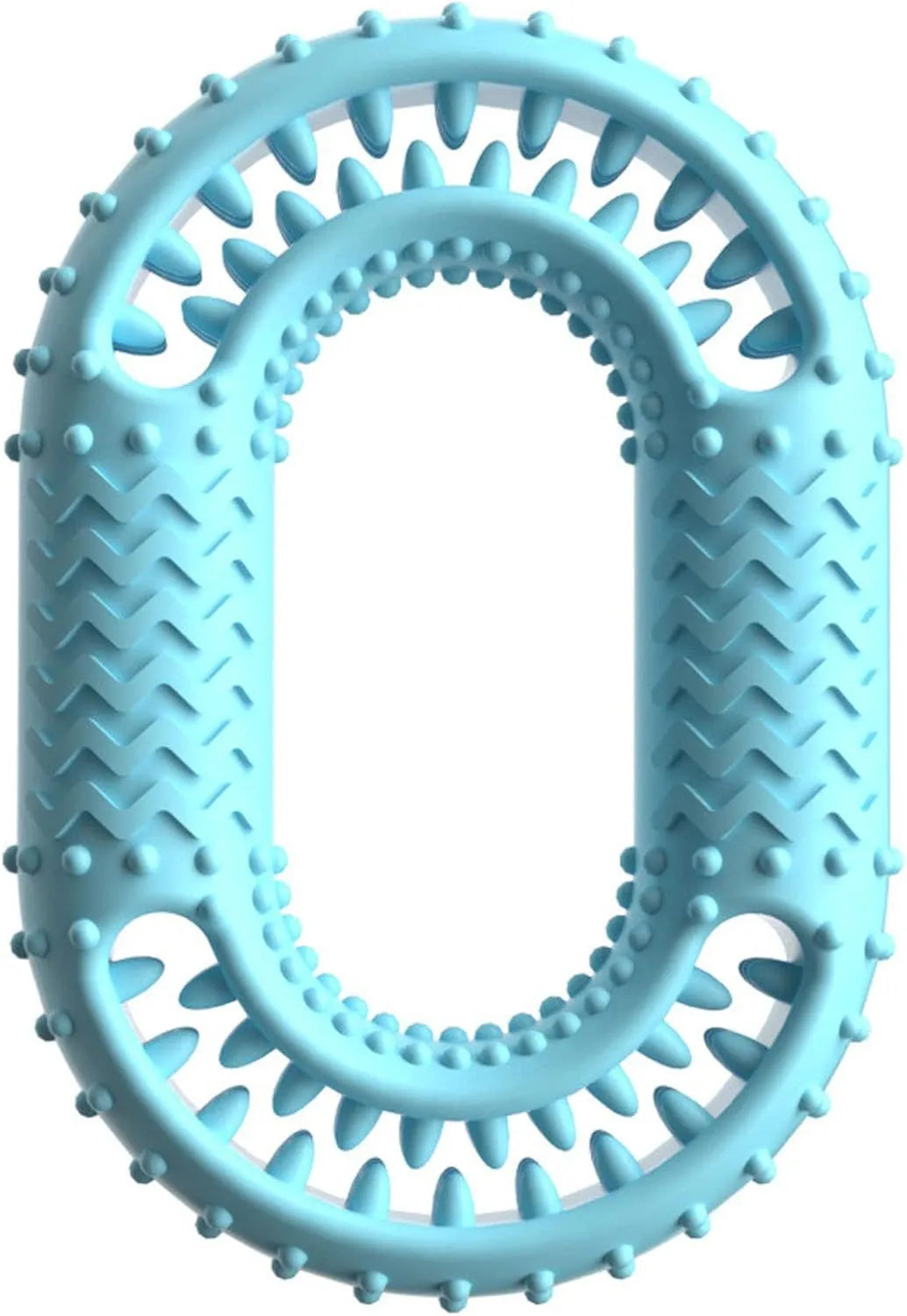 Blue O-ring shaped dog chew toy for aggressive chewers and large breeds
