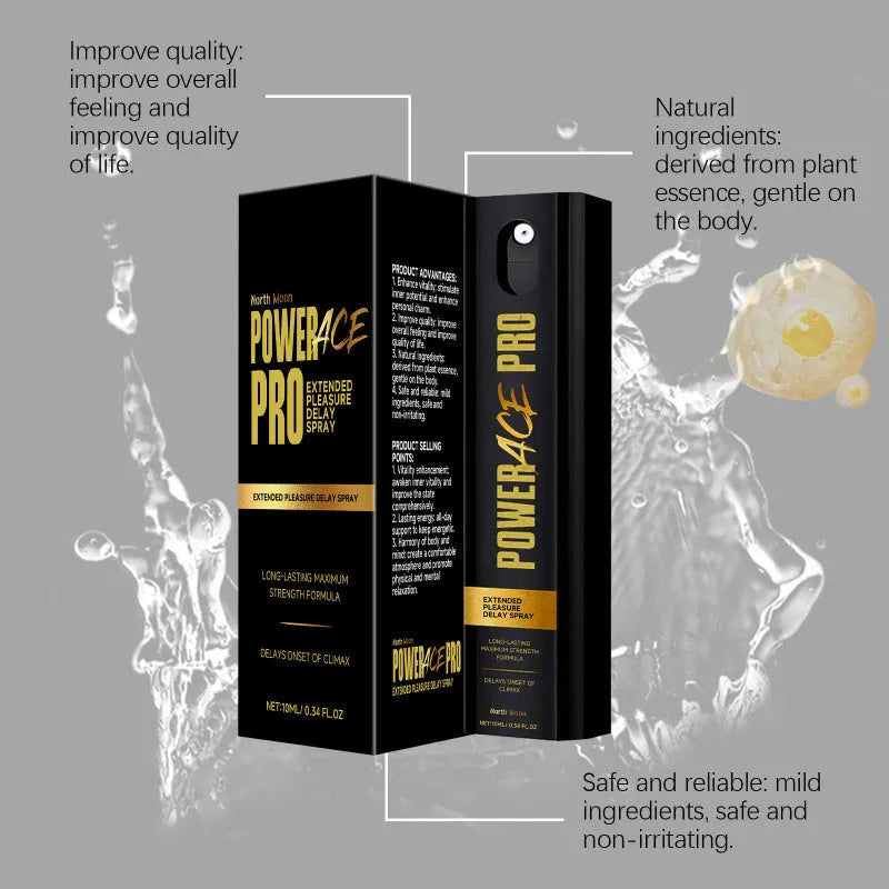 Men's 10ml body spray bottle measuring 2.6cm with herbal extracts for external care