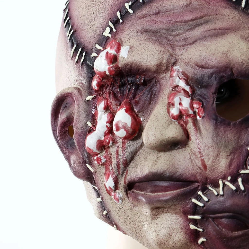 Halloween three-sided grimace horror mask made from plastic and latex