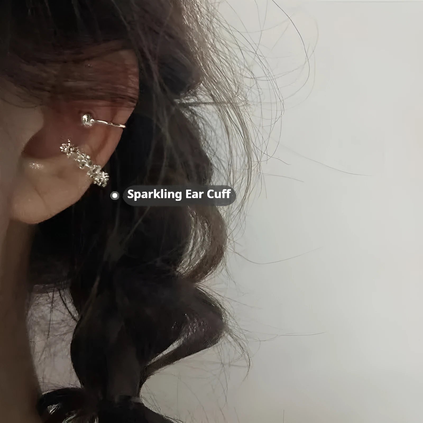 Geometric irregular clip-on earrings in frosty B4710 colour, alloy double earrings for women