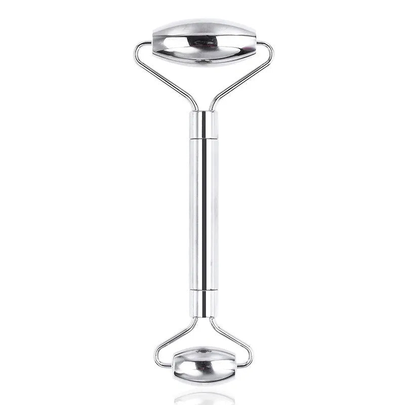 Stainless steel facial massage roller and scraping board set with heart-shaped eye tool