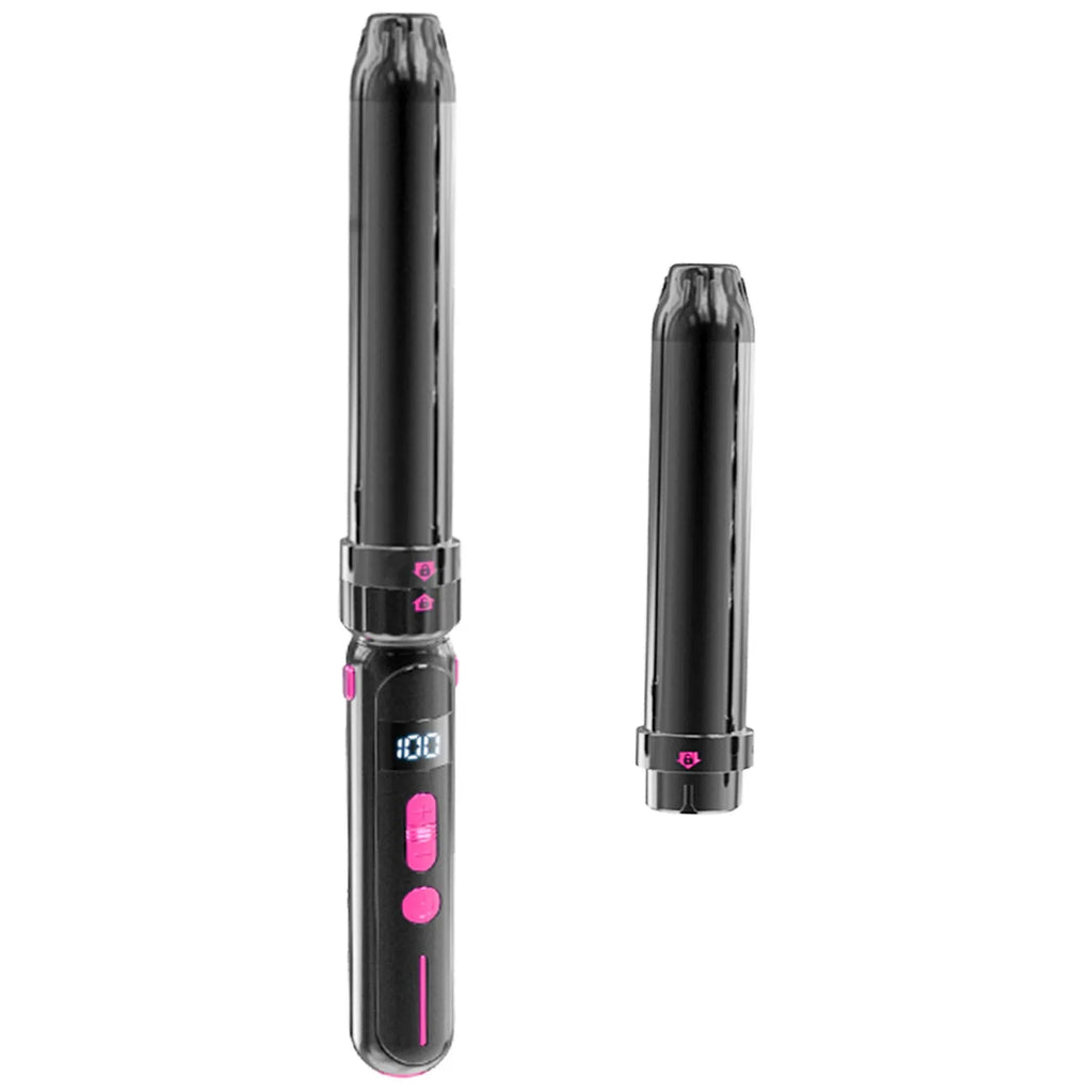 Black ceramic curly hair sticks dual-purpose styler with 30 temperature settings and PTC fast heating