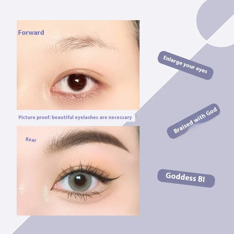 Black V-shaped fairy fishtail false eyelashes with thick segment design, showing 8mm to 12mm length options.