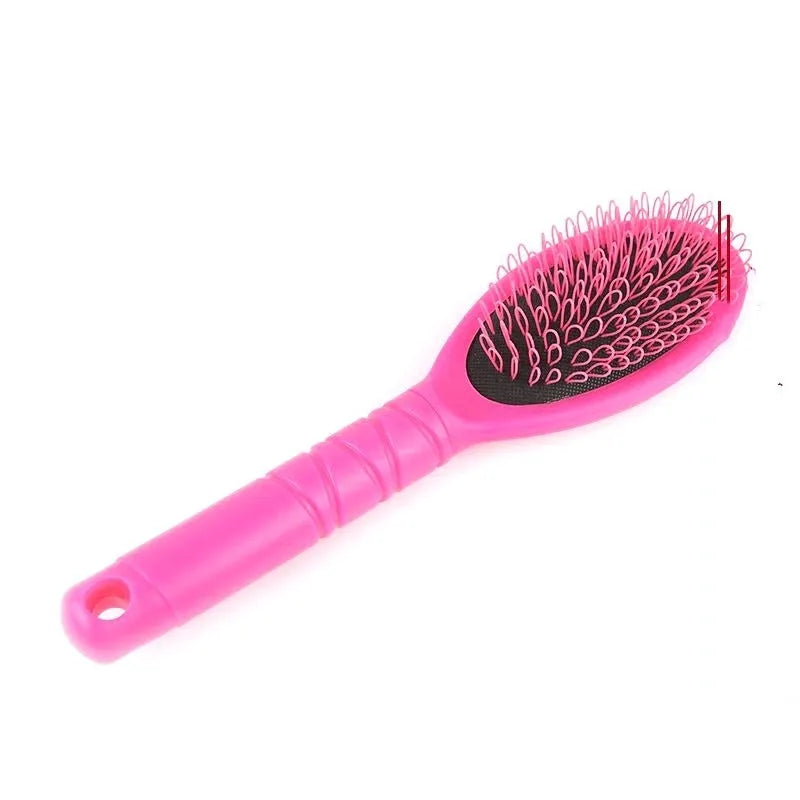 Black ring tooth plastic comb with airbag feature for hair extensions, shown next to a pink version.