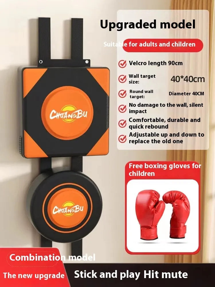 Wall mounted PU leather boxing sandbag punching target for home fitness training