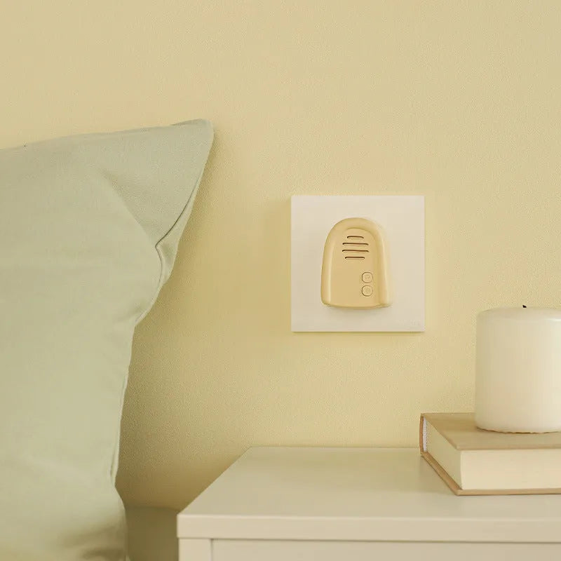 Milky yellow and white wireless self-generating beeper doorbell body for household plug-in use