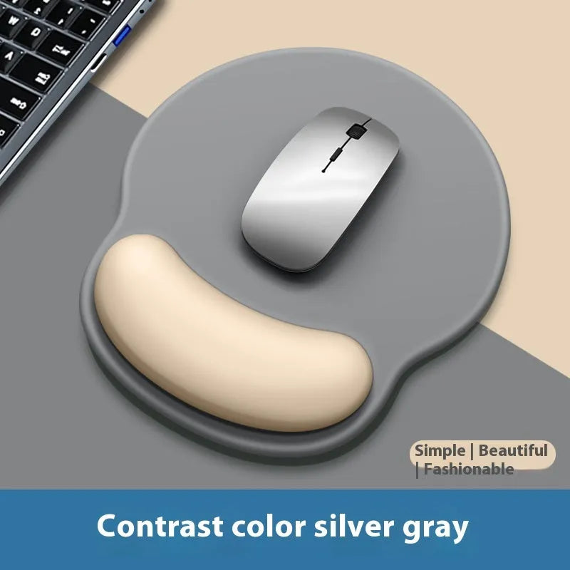 Silicone mouse mat with wrist support pad in gradient blue-black colour pattern