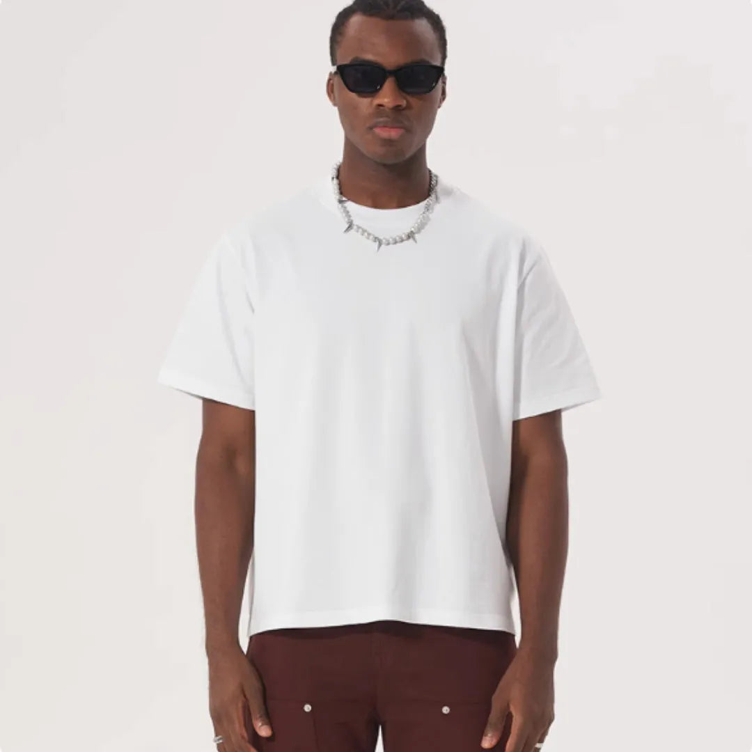 Pure cotton loose fit t-shirt in apricot colour with short sleeves